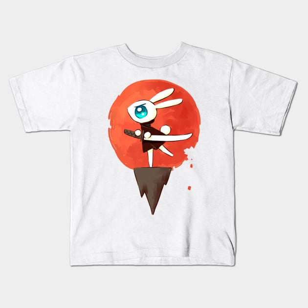 Samurai Bunny Kids T-Shirt by Freeminds